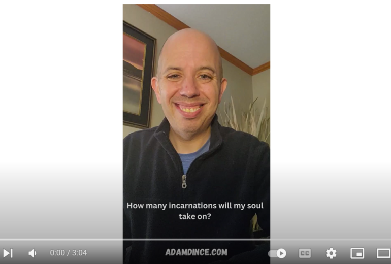 Adam Dince answering the question: How many incarnations will my soul take?